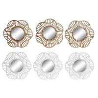 Set spiegels DKD Home Decor Kristal Gouden Wit Polypropyleen (25 x 2 x 25 cm) (2 Stuks) - thumbnail