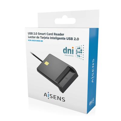 Kaartlezer Extern DNI Aisens ASCR-SN06-BK Zwart - thumbnail