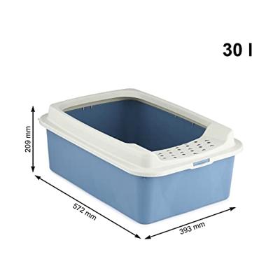 Rotho eco bonnie kattenbak met boveningang m blauw/zand