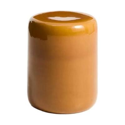 Kave Home Mesquida bijzettafel Ø35 cm keramiek Mosterd