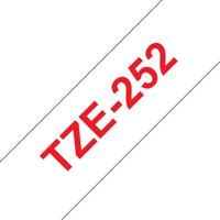Labeltape Brother TZe, TZ TZe-252 PET Tapekleur: Wit Tekstkleur:Rood 24 mm 8 m - thumbnail