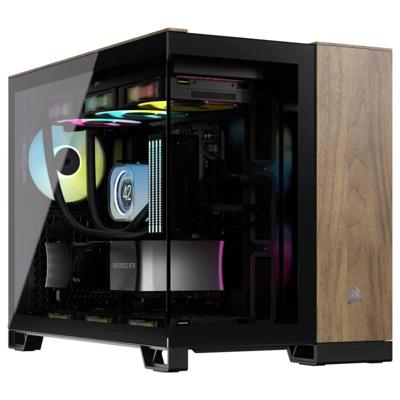 Corsair CC-9011286-WW computerbehuizing Midi Tower Zwart, Walnoot