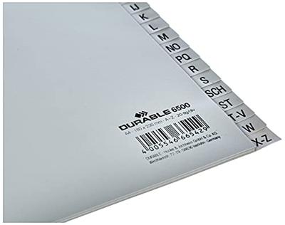 Durable 6500 Register DIN A4 A-Z Polypropyleen Grijs 20 tabbladen Bedrukte tabs 650010