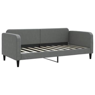 Slaapbank onderschuifbed en lades 90x190 cm stof donkergrijs
