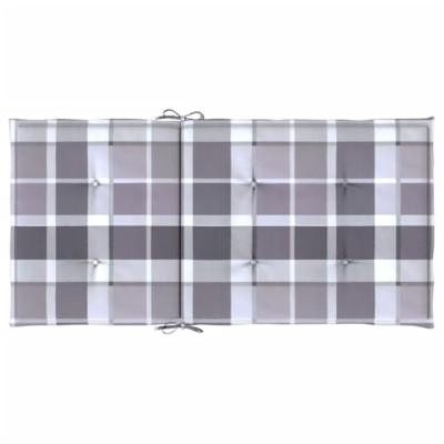 Tuinstoelkussens 2 st 100x50x3 cm oxford stof ruitpatroon grijs - thumbnail