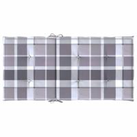 VidaXL Tuinstoelkussens 2 st 100x50x3 cm oxford stof ruitpatroon grijs - thumbnail