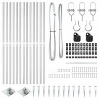 VidaXL Afrasteringspaal 13 pcs zilver staal - thumbnail