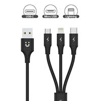 UNITEK C14049BK USB-kabel 1,2 m USB 2.0 USB C Micro-USB B/Lightning Zwart - thumbnail