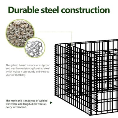 Gabion plantenbak verhoogd 270x90x50 cm staal