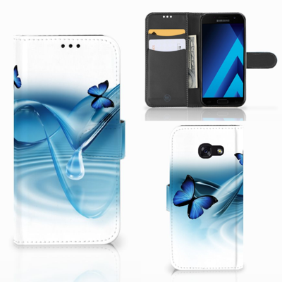 Samsung Galaxy A5 2017 | Telefoonhoesje | Met pasjeshouder | Vlinders