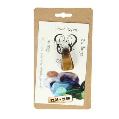 Steengoed Sterrenbeeldsteen hanger tweelingen 1 Stuks Steengoed Sterrenbeeldsteen hanger tweelingen 1 Stuks