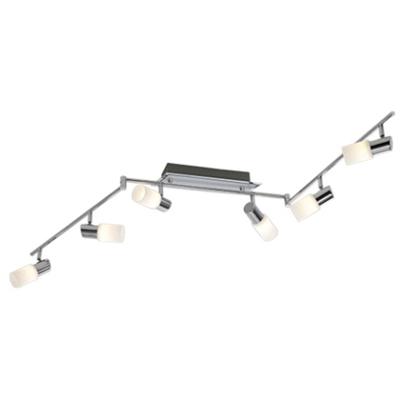 LED Plafondspot - Trion Clupo - 24W - Warm Wit 3000K - 6-lichts - Rechthoek - Mat Chroom - Aluminium - OSRAM LEDs