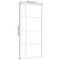 VidaXL Schuifdeur 90x205 cm mat esg-glas en aluminium zwart - thumbnail