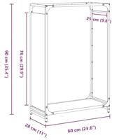 Brandhoutrek 60x28x90 cm koudgewalst staal zwart - thumbnail