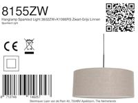 Steinhauer Hanglamp Sparkled light 8155 zwart grijs linnen kap - thumbnail