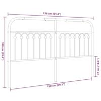 Hoofdbord 150 cm metaal wit - thumbnail