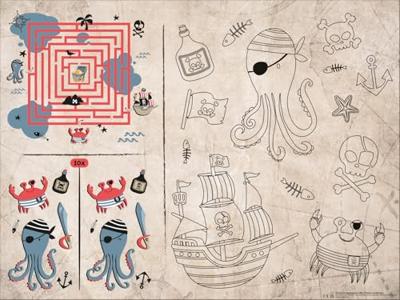 Pirate Party Activiteiten Placemat (6st)