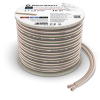 Oehlbach Luidsprekerkabel 2 x 1,5 mm², minihaspel 10 m Luidspreker kabel Transparant - thumbnail