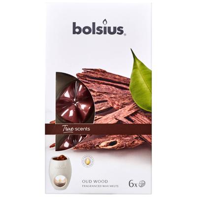 Bolsius smeltbare geurwax oud wood 6st Bolsius smeltbare geurwax oud wood 6st