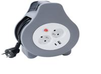Montis Przedłużacz domowy zwijany z USB 10m MT188 2 AC-uitgang(en) - thumbnail