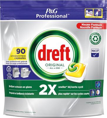 Vaatwastabletten Dreft All-in-1 professional lemon 90 stuks Vaatwastabletten Dreft All-in-1 professional lemon 90 stuks