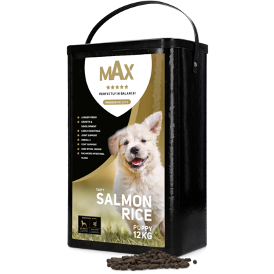 Max Puppy Geperste Brokken Zalm & Rijst 12 kg