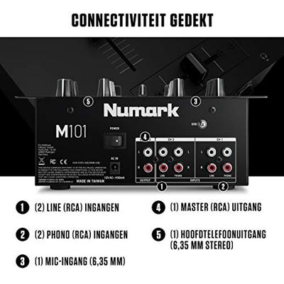 Numark M101 Total Black 2-kanaals scratch mixer