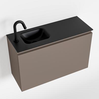 MONDIAZ OLAN 80cm toiletmeubel smoke. LEX wastafel urban links 1 kraangat MONDIAZ OLAN 80cm toiletmeubel smoke. LEX wastafel urban links 1 kraangat