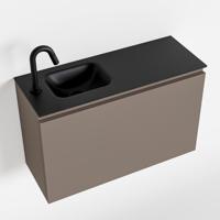 MONDIAZ OLAN 80cm toiletmeubel smoke. LEX wastafel urban links 1 kraangat - thumbnail