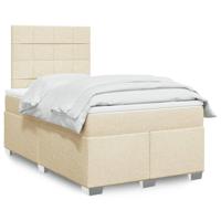 Boxspring met matras stof crèmekleurig 120x200 cm - thumbnail