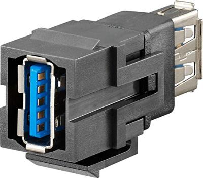 Rutenbeck KMK-USB 3.0 sw 17010660 USB-Keystone A 3.0 Adapter, Koppeling, dubbel 1 stuk(s) Rutenbeck KMK-USB 3.0 sw 17010660 USB-Keystone A 3.0 Adapter, Koppeling, dubbel 1 stuk(s)