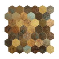 Mozaïek Isodeco Steenstrip Hexagon Zelfklevend 28.0x29.0 cm Geplaat Goud Isodeco - thumbnail