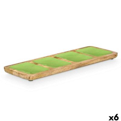 Dienblad met Vakjes GiftDecor MALI-941 G Groen 46 x 3 x 17 cm (6 Stuks)