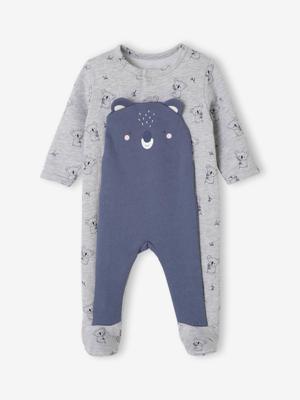 Babyslaappakje voor pasgeborenen van sweatstof koala gemêleerd grijs Babyslaappakje voor pasgeborenen van sweatstof koala gemêleerd grijs