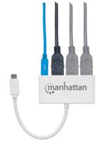 Manhattan 163552 USB-C 3.1 G1 type C-hub met laadpoort, wit - thumbnail