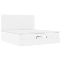 Ottoman bed met matras en LED's 180x200cm kunstleer wit - thumbnail
