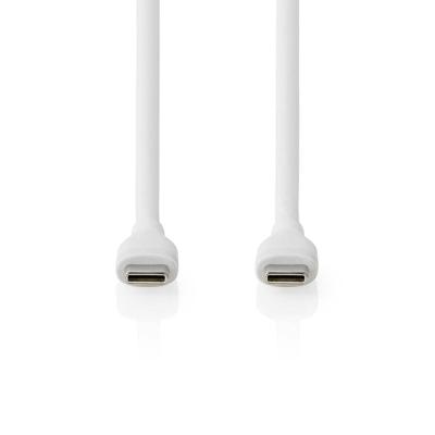 Nedis USB-Kabel | USB 2.0 | USB-C Male | USB-C Male | 60 W | 480 Mbps | Vernikkeld | 1.50 m | Rond | Silicone | Wit | Doos - CCGB60820WT15 Nedis USB-Kabel | USB 2.0 | USB-C Male | USB-C Male | 60 W | 480 Mbps | Vernikkeld | 1.50 m | Rond | Silicone | Wit | Doos - CCGB60820WT15