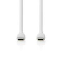 Nedis USB-Kabel | USB 2.0 | USB-C Male | USB-C Male | 60 W | 480 Mbps | Vernikkeld | 1.50 m | Rond | Silicone | Wit | Doos - CCGB60820WT15 - thumbnail