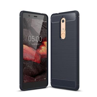 Geborsteld textuur Carbon Fiber schokbestendig TPU Case voor Nokia 5 1 (marineblauw) Geborsteld textuur Carbon Fiber schokbestendig TPU Case voor Nokia 5 1 (marineblauw)