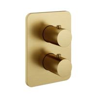 Douchethermostaat Hotbath Gal Inbouw 2-weg Omstel Geborsteld Messing PVD (excl. inbouwdeel) - thumbnail