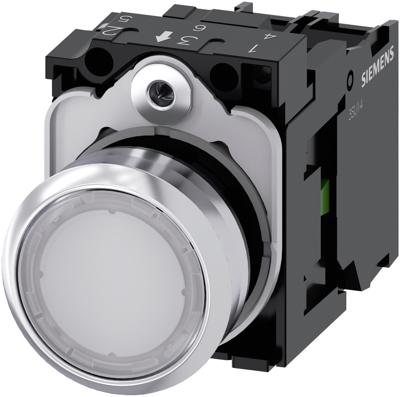 Siemens 3SU11520AB601BA0 3SU1152-0AB60-1BA0 Verlichte druktoets Metalen frontring, Hoogglans, Bedieningsknop vlak Wit 1 stuk(s) Siemens 3SU11520AB601BA0 3SU1152-0AB60-1BA0 Verlichte druktoets Metalen frontring, Hoogglans, Bedieningsknop vlak Wit 1 stuk(s)