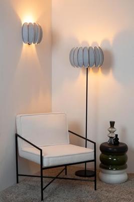Lucide SPENCER - Vloerlamp - Ø 40 cm - 1xE27 - Grijs