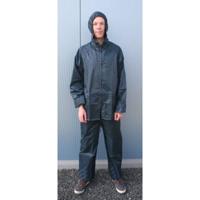 Regenpak M blauw. Voorzien van 2 zakken en een in de kraag verwerkte capuchon - thumbnail