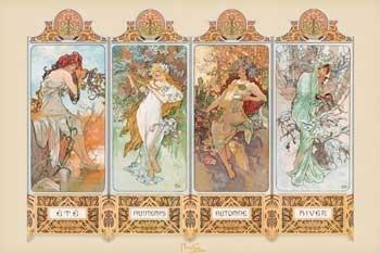 Pyramid Mucha 4 Seasons Poster 91,5x61cm