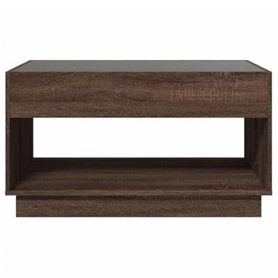 Salontafel met Infinity LED 90x50x50 cm bruin eikenkleurig