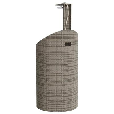 Buitendouche 100x100x241,5 cm poly rattan en acaciahout grijs - thumbnail
