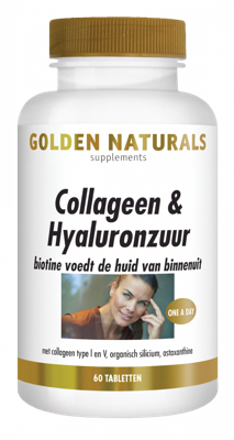 Golden Naturals Collageen & hyaluronzuur 60 Tabletten