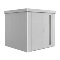 Biohort Neo 1B metalen tuinhuis zilver 236x180 cm met dubbele deur- Plat dak- Metaal- Biohort - thumbnail