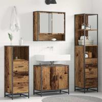 Badkamermeubelset 4 pcs Oud hout 65 x 33 x 60 cm Bewerkt hout - thumbnail