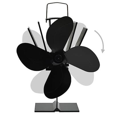 VidaXL Kachelventilator met 4 vinnen zwart